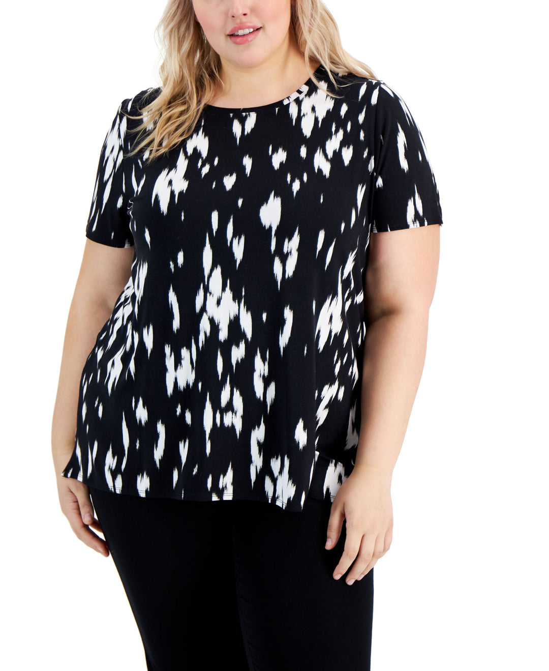 Plus Size Printed Crewneck T-Shirt