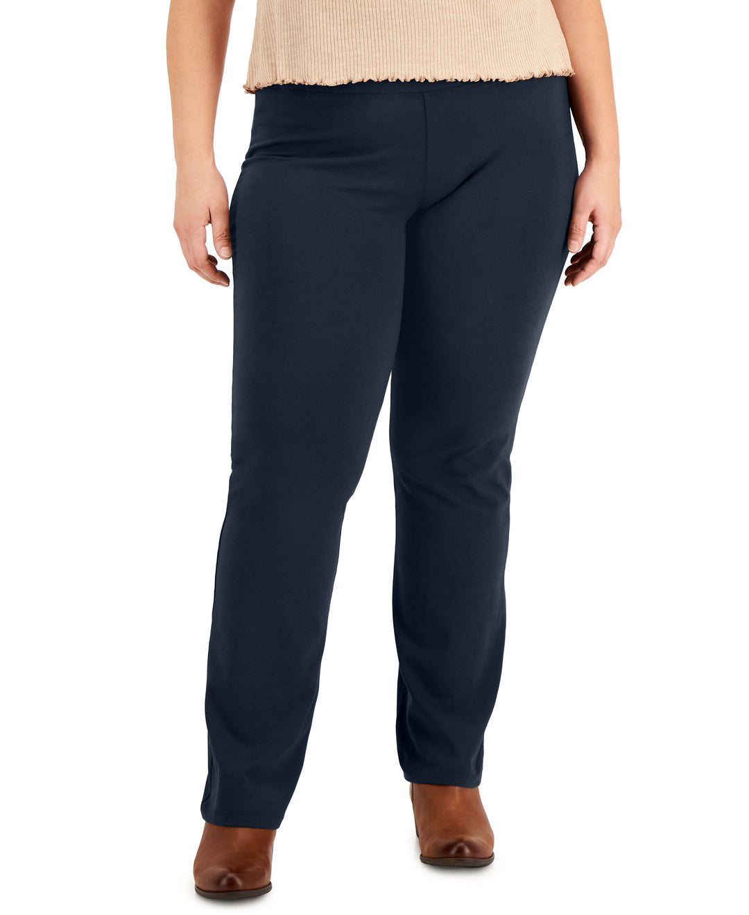 Plus Size High Rise Pull-On Bootcut Leggings