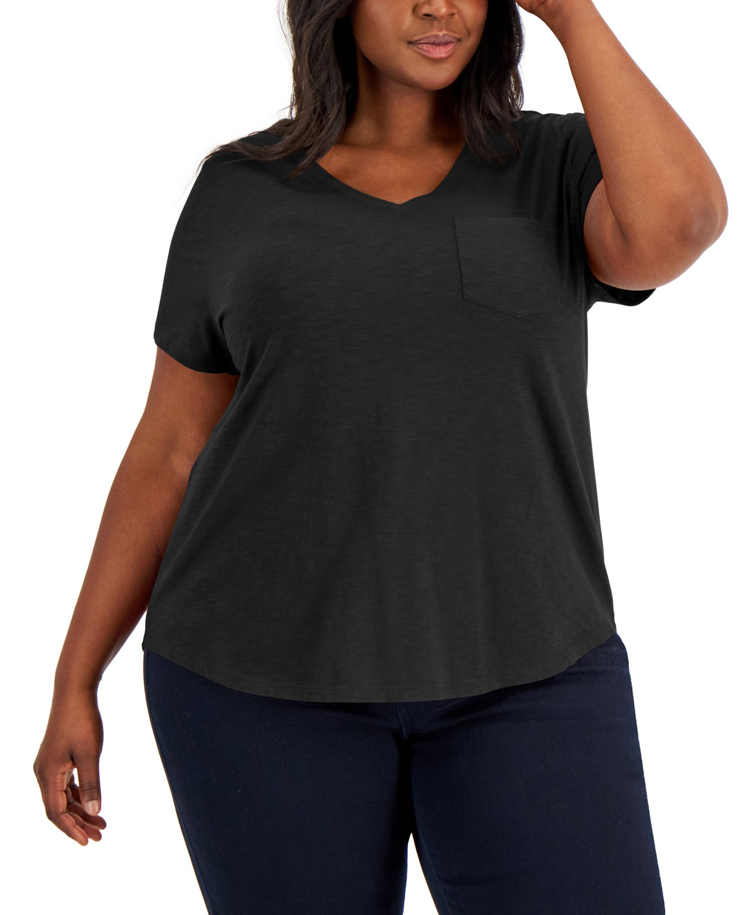 Style & Co Plus Size Classic V Neck T-Shirt