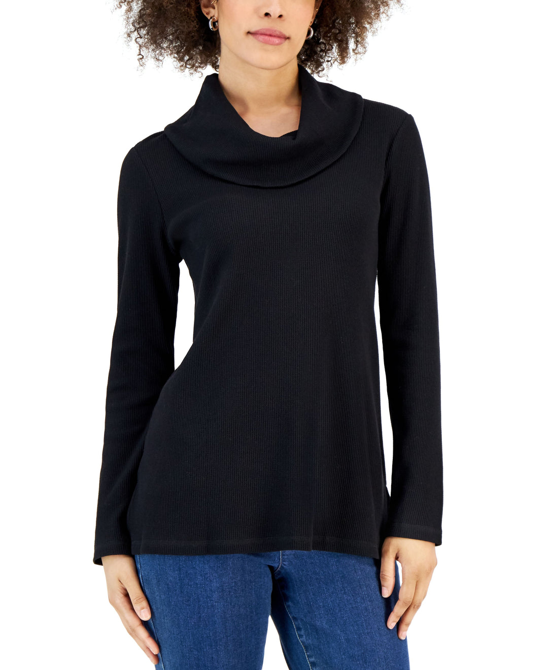 Women's Mini Waffle Cowlneck top