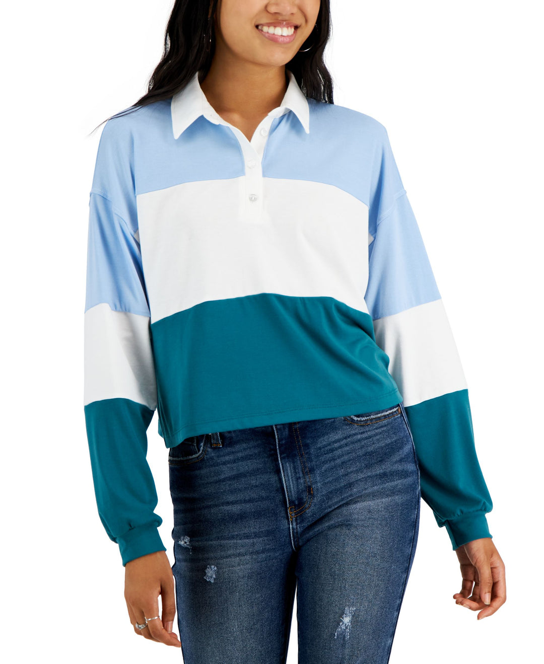 Juniors' Colorblocked Rugby Henley Top