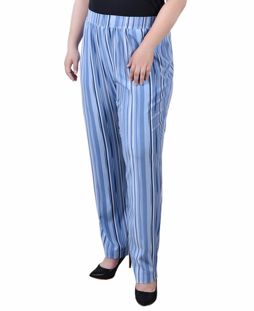 Plus Size Slim Leg Pull On Pants