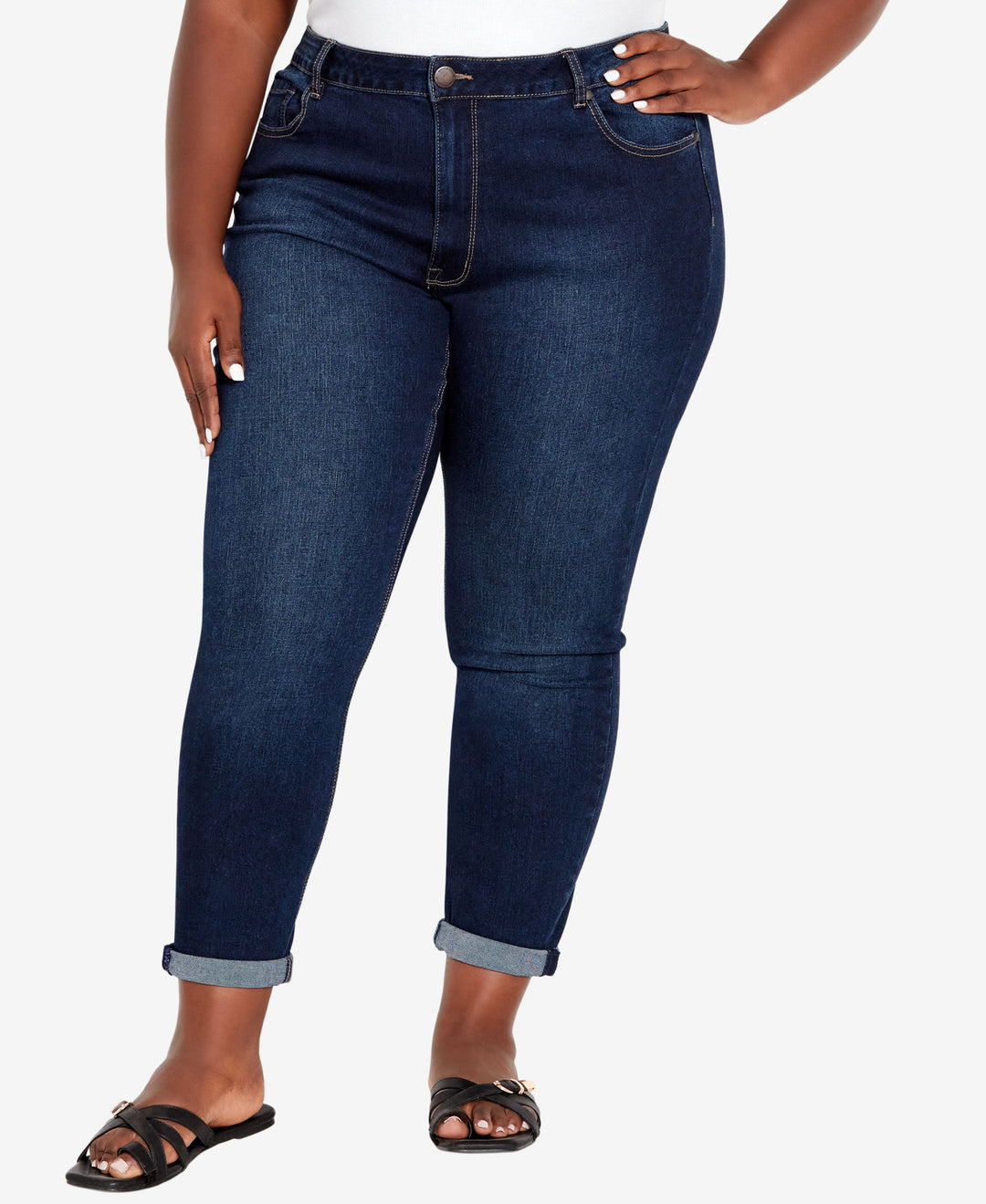 Plus Size Girlfriend Stretch Regular Length Jean