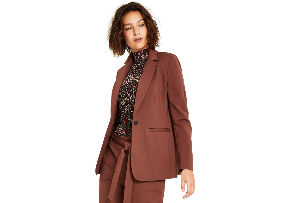 Bar III Womens Compression Single Button Blazer