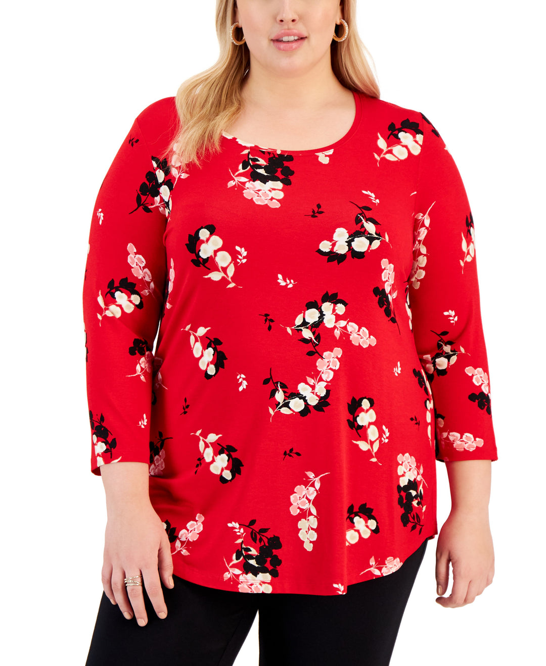 JM Collection Plus Size Printed Top