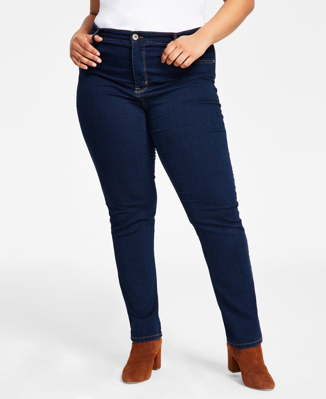 Style & Co Plus Size High Rise Natural Straight Jeans