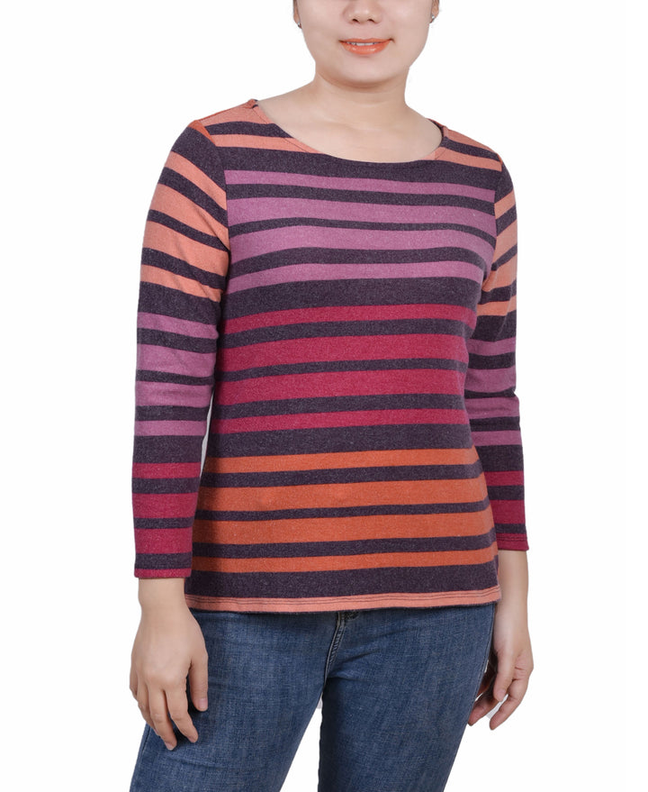 NY Collection Petite 3/4 Sleeve Pullover Top