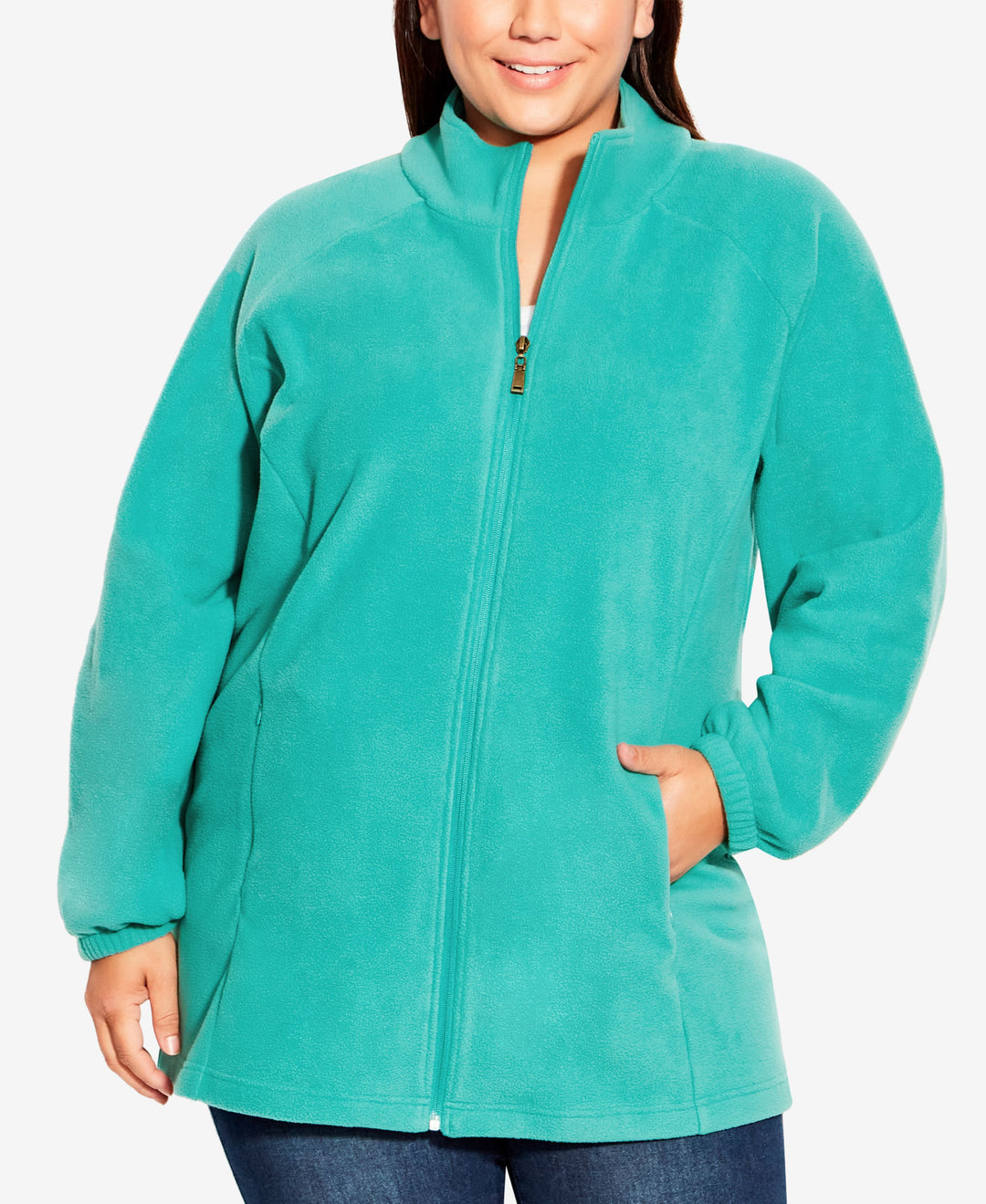 Plus Size Polar Fleece Zip Jacket