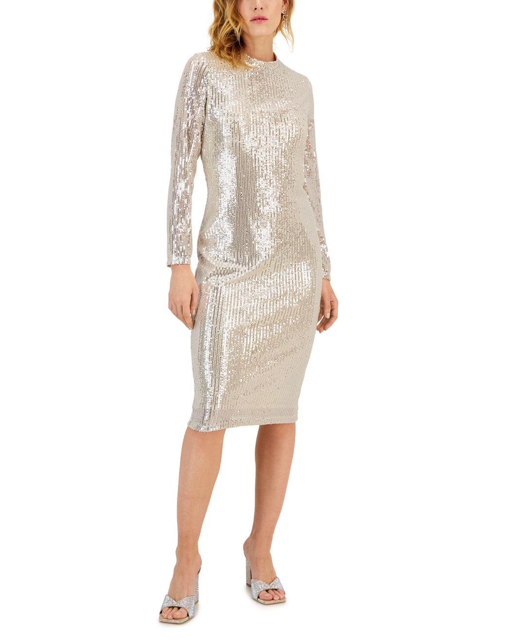 Inc International Concepts Womens Sequined Midi Dress
