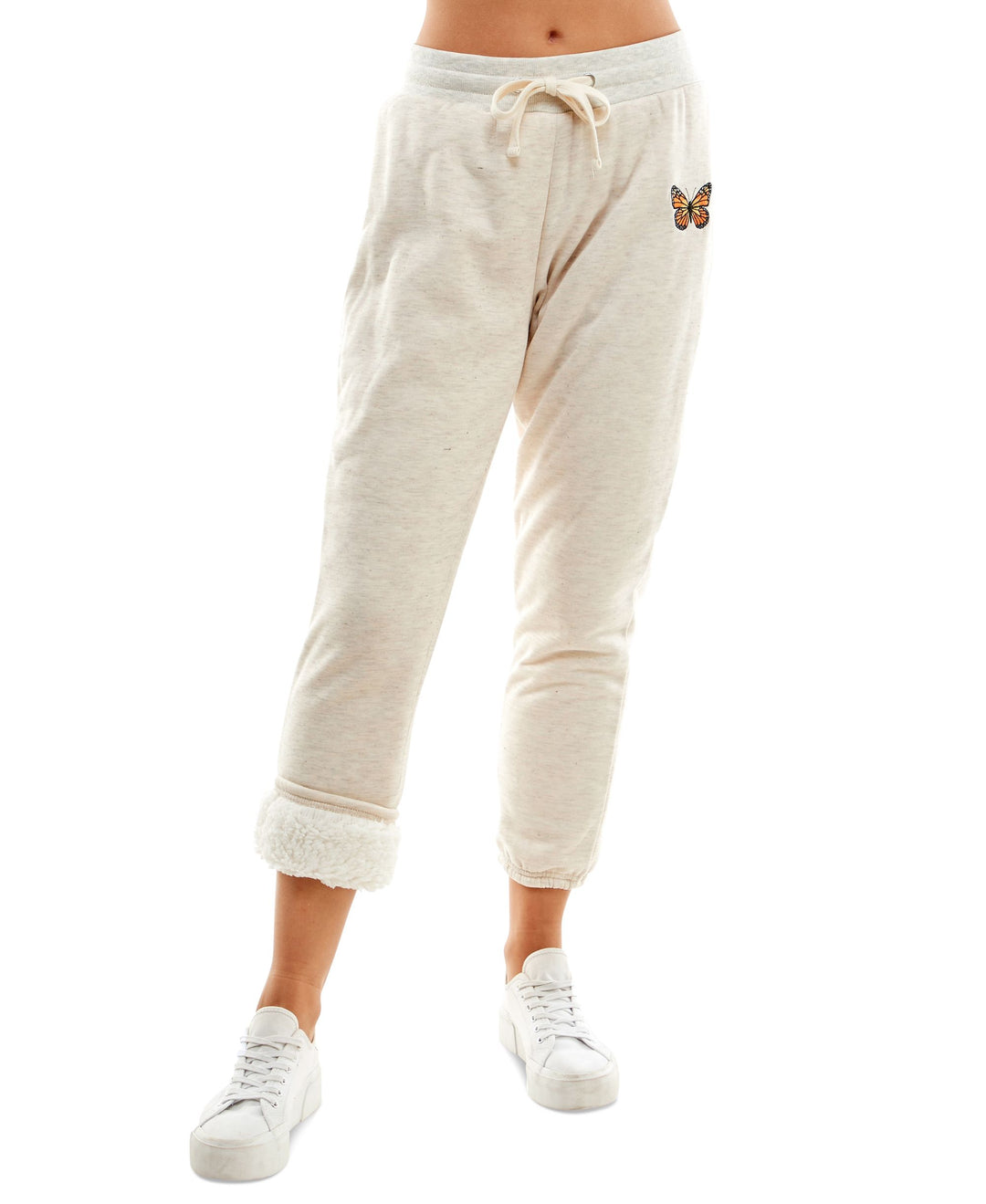 Juniors' Sherpa Lined Graphic Sweatpants