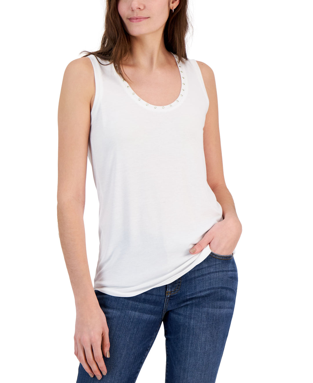 Women's Embellished Scoop-Neck Tank Top
