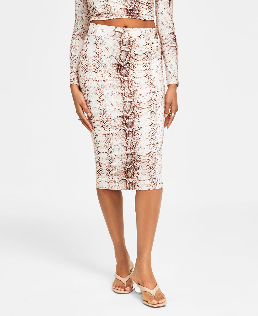Women's Snakeskin-Print Pencil Skirt