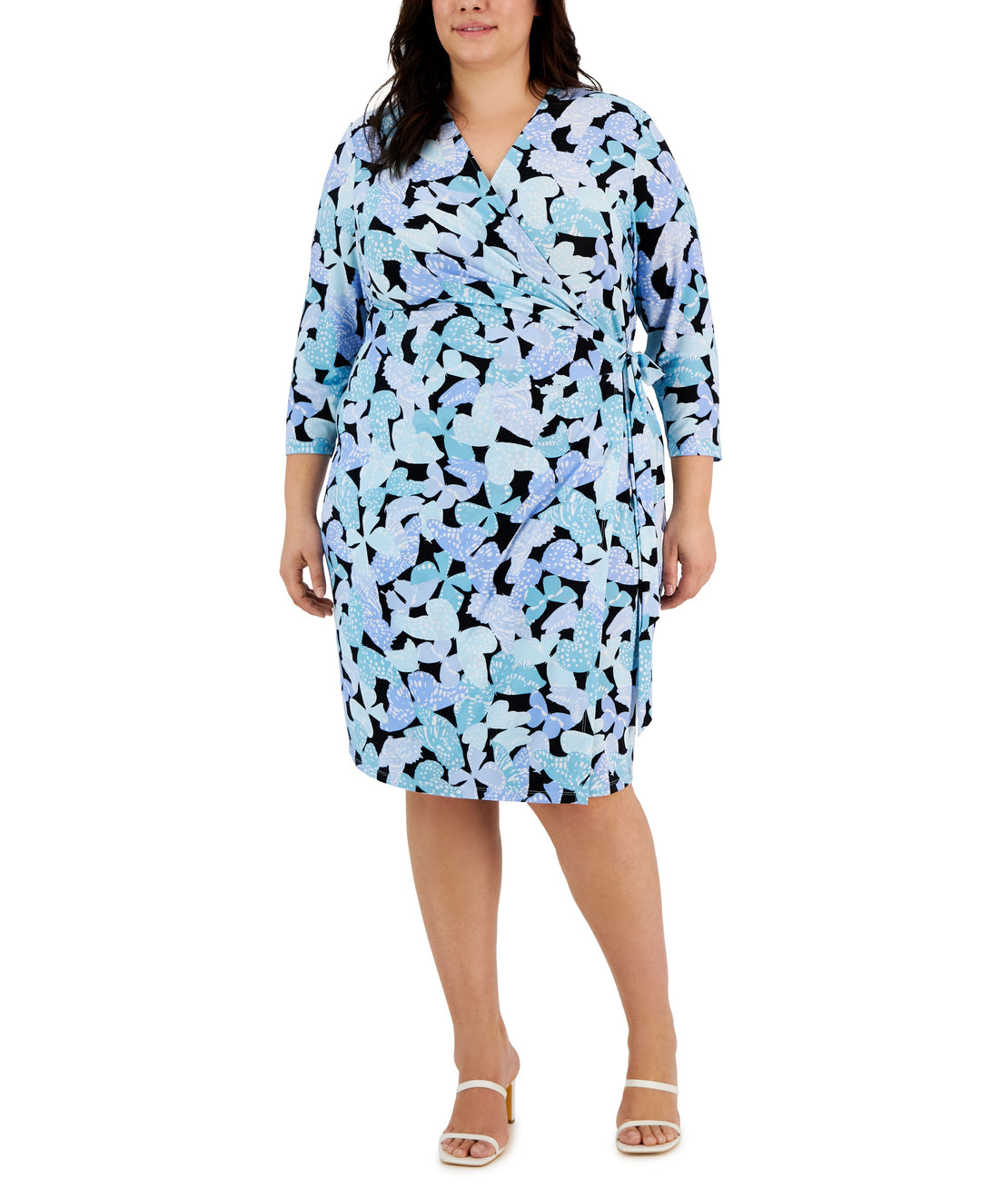 Plus Size Printed Wrap Dress