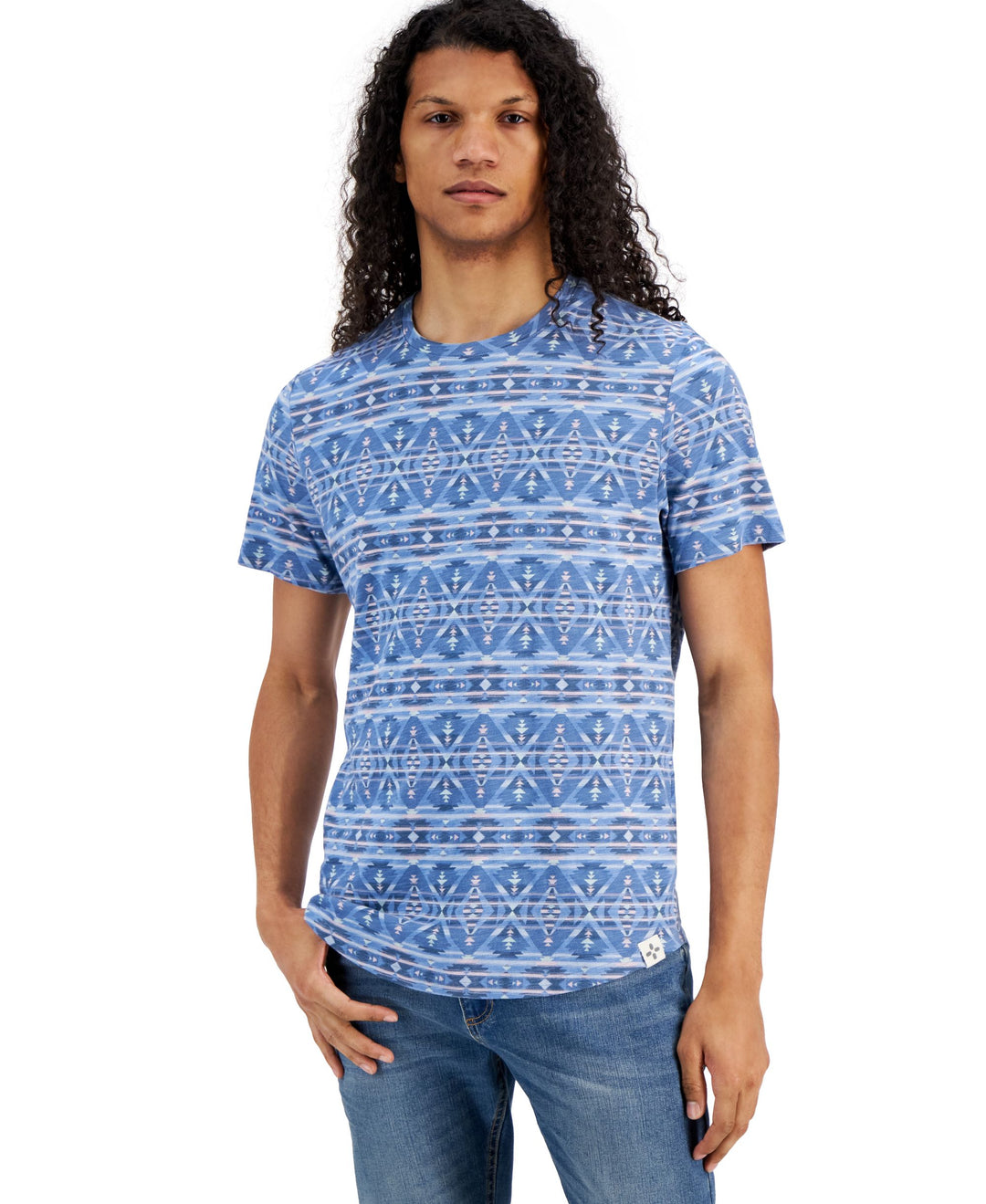 Men's Regular-Fit Geo-Print T-Shirt