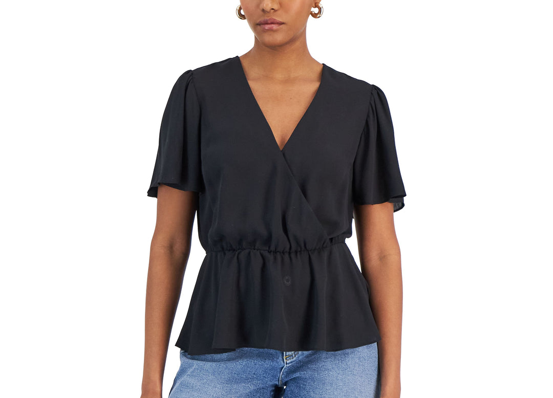 Women's Flutter Sleeve Ruffle Top