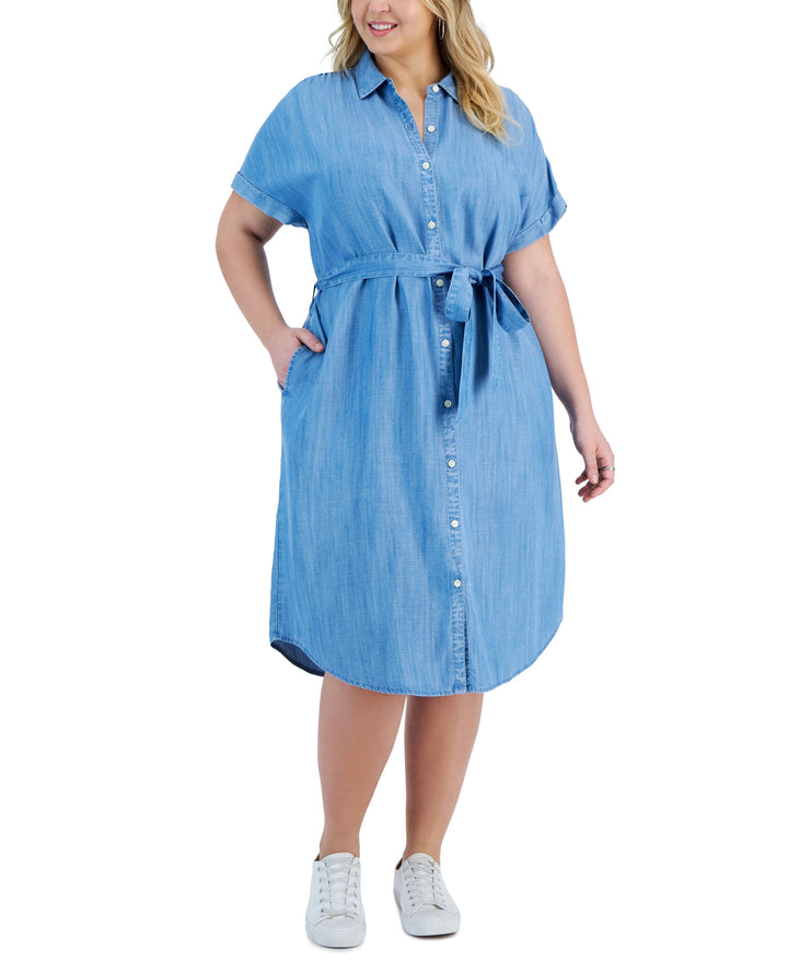 Style & Co Plus Size Chambray Shirtdress