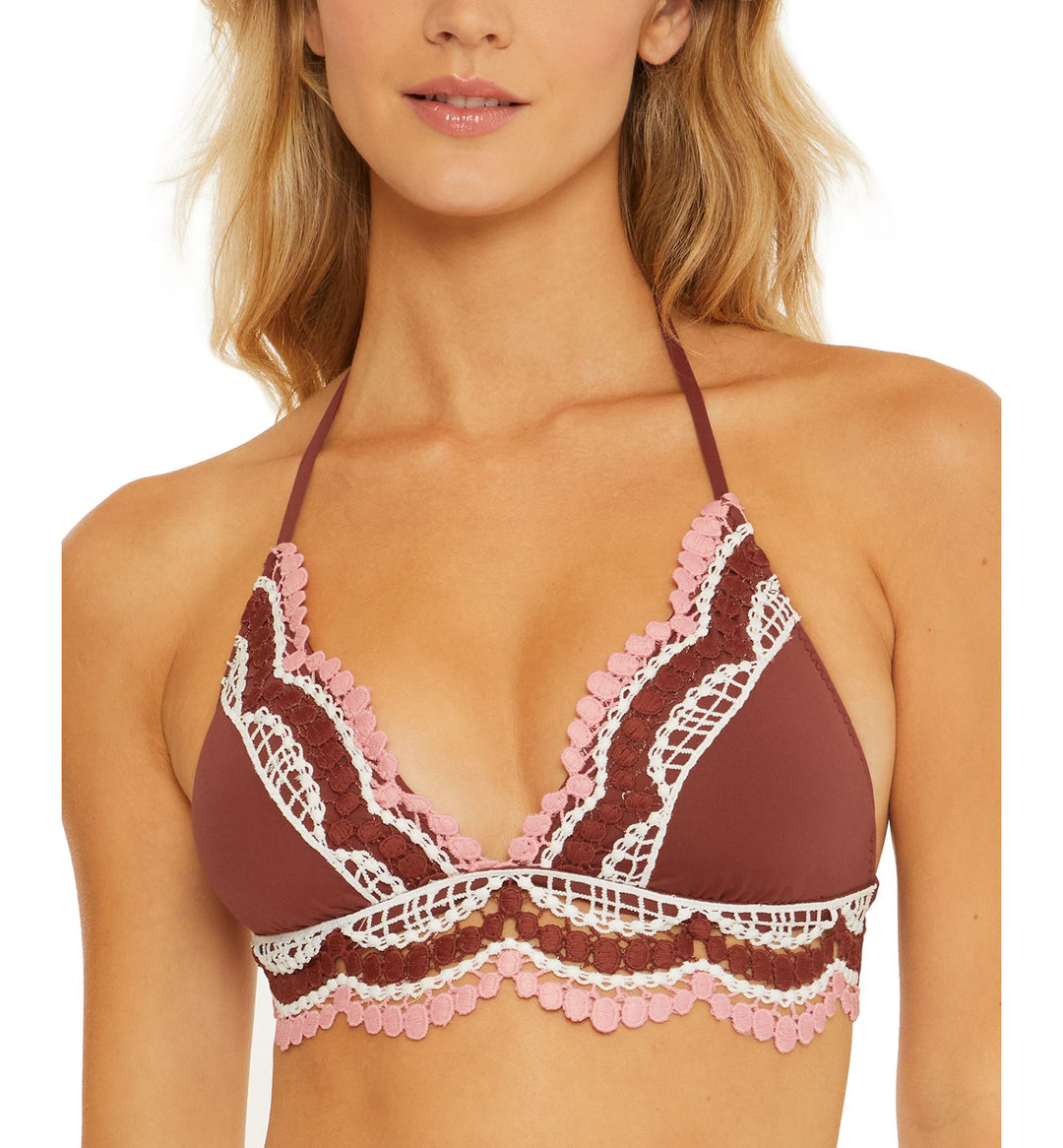 Women's Delilah Scallop-Crochet Halter Swim Top