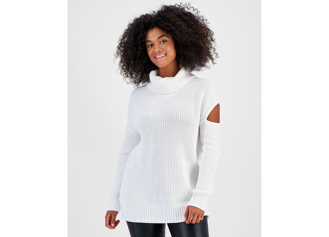 Women's Turtleneck Cutout Sweater & Faux-Leather Double-Zip Leggings