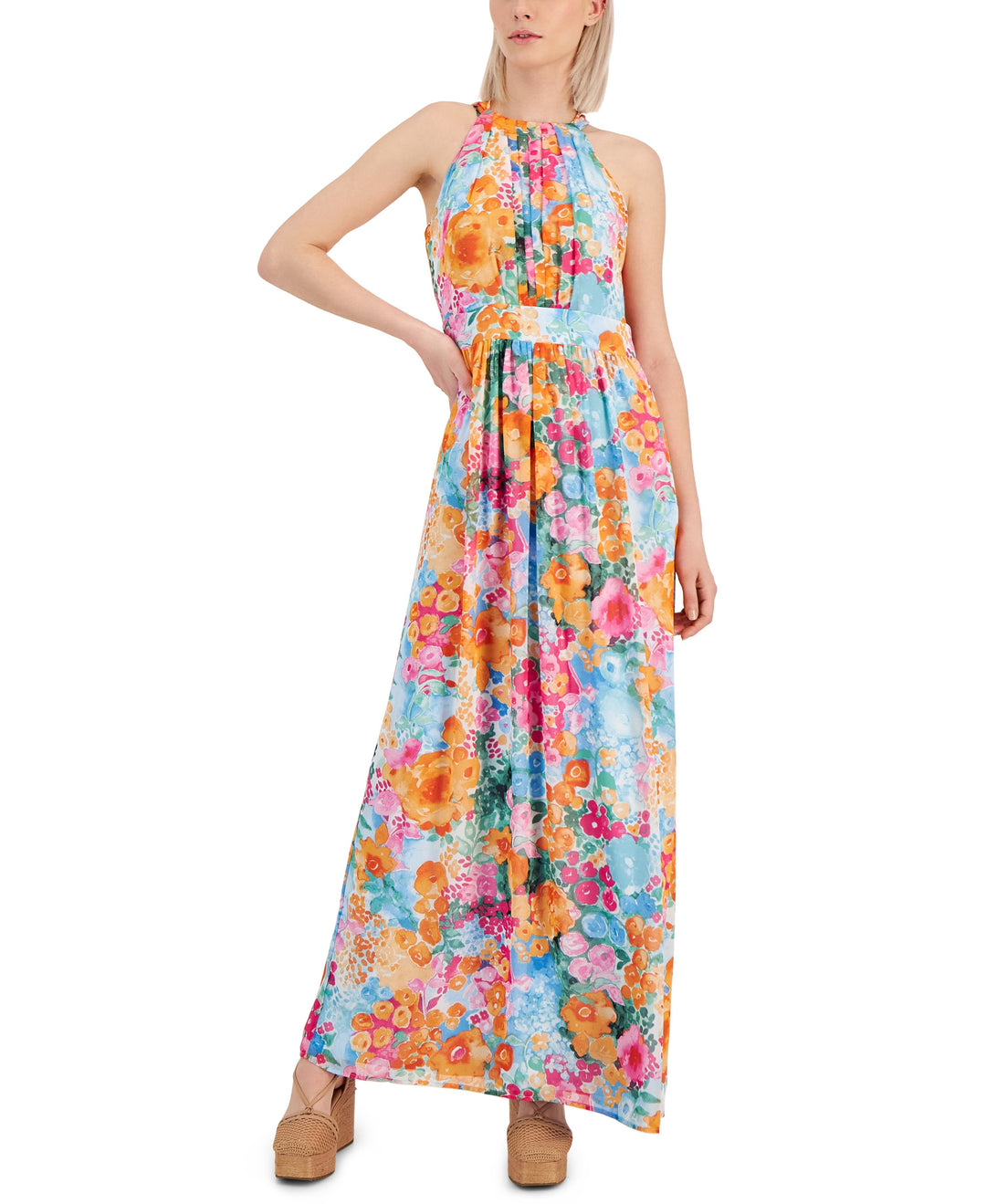 Women's Floral-Print Halter Maxi Dress