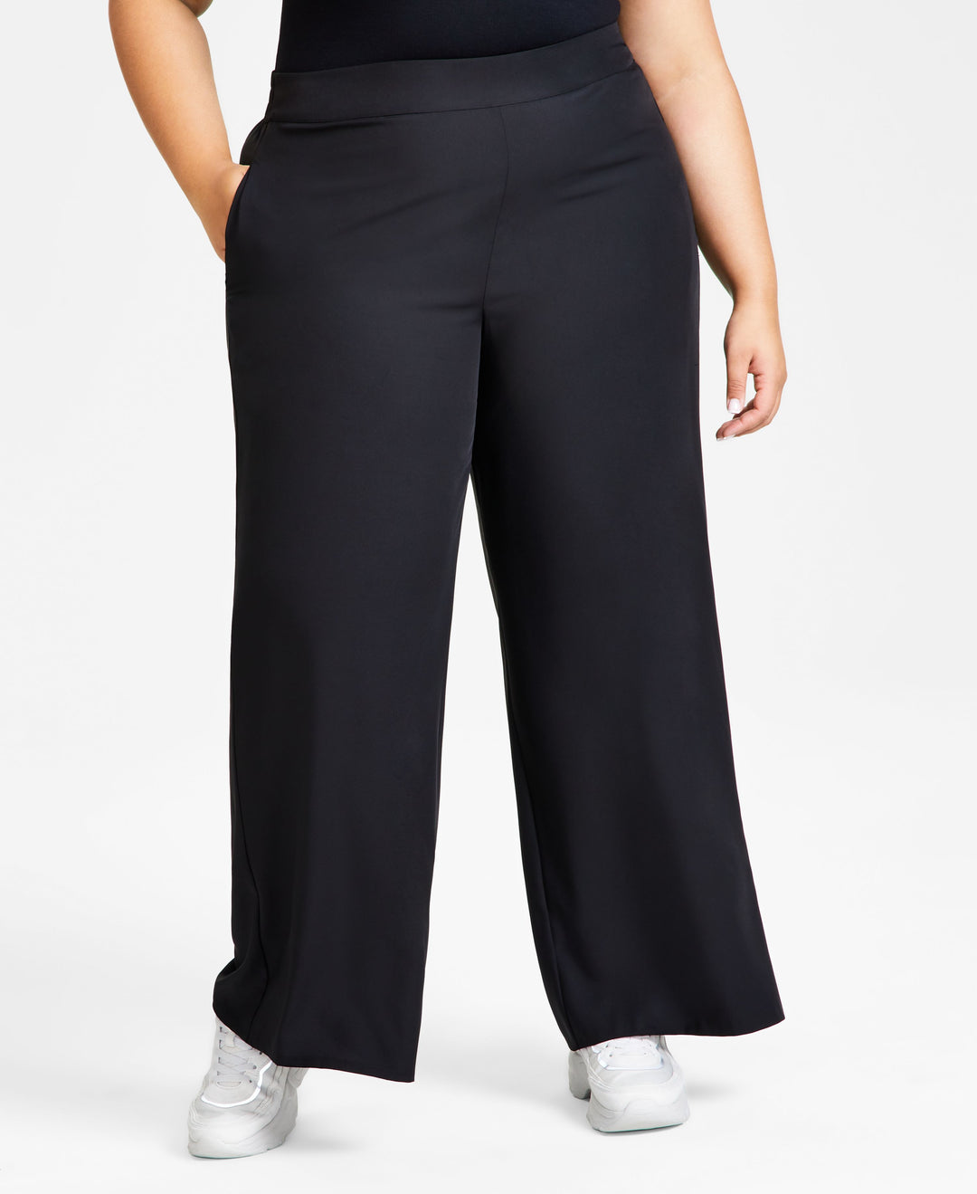 Plus Size High-Rise Wide-Leg Pants