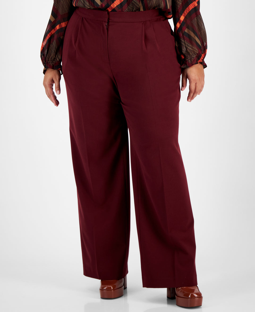 Plus Size High-Rise Wide-Leg Pants