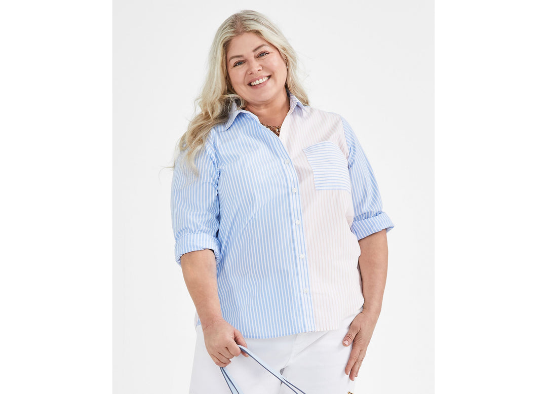 Plus Size Striped Perfect Shirt