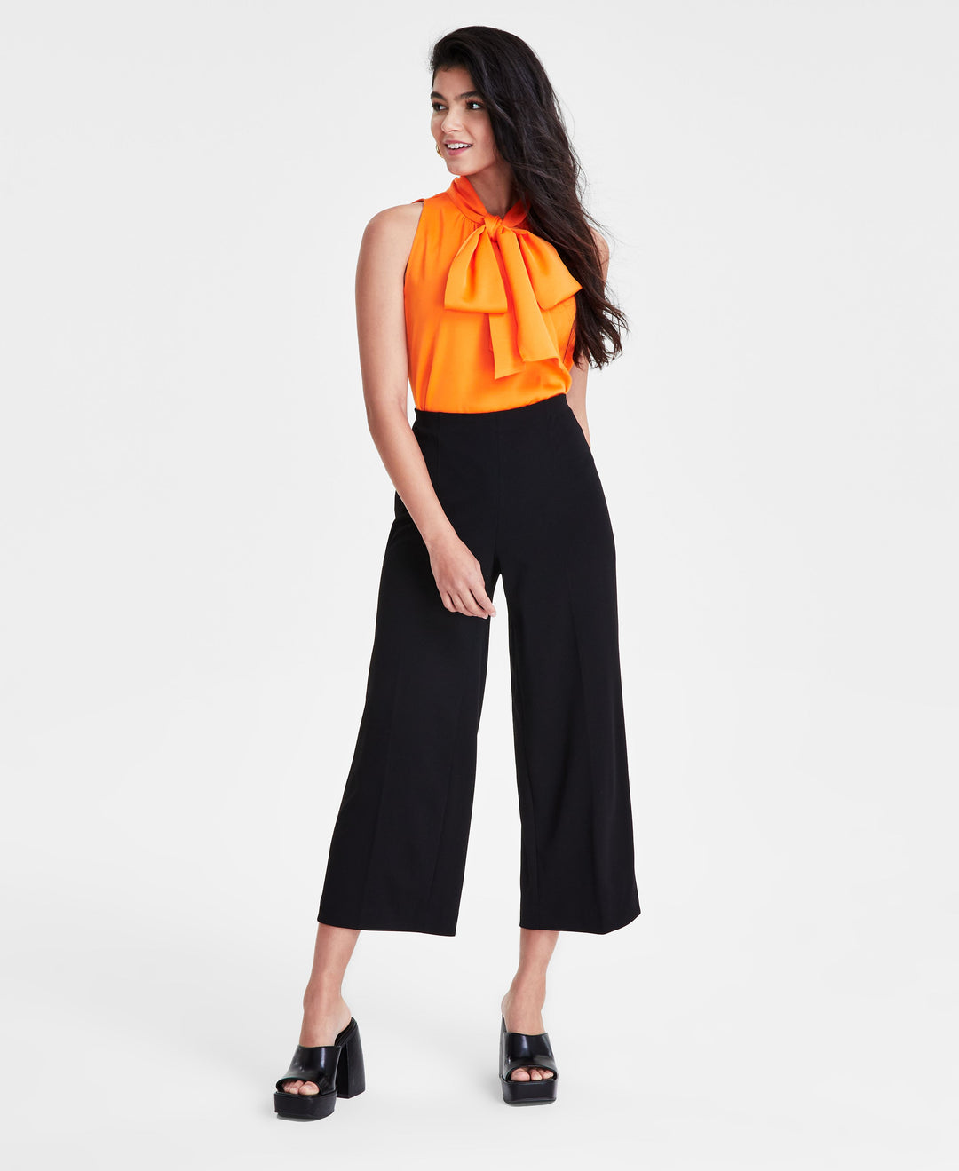 Women's High-Rise Wide-Leg Ankle Pants