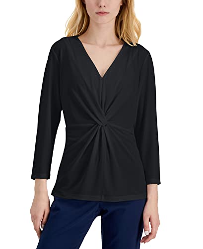 Alfani 3/4 Sleeve Twist Detail Top