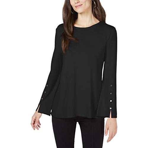 Plus Size Buttoned Bell-Sleeve Sweater