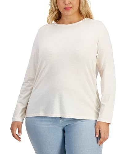 Style & Co Plus Size Heathered Long Sleeve T-Shirt