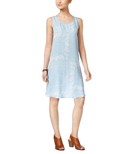 Style & Co Printed Denim Shift Dress