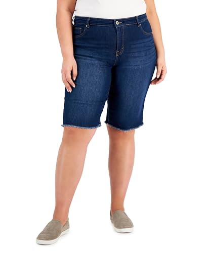 Style & Co Plus Size Raw Edge Denim Bermuda Shorts