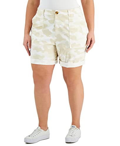 Style & Co Plus Size Printed Roll Cuff Bermuda Shorts