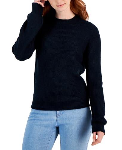 Style & Co Womens Puff Sleeve Crewneck Sweater