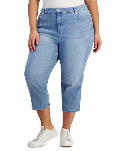 Style & Co Plus Size High Rise Cropped Capri Jeans