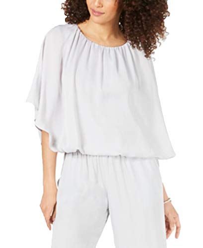 Petite Satin Bubble-Hem Top