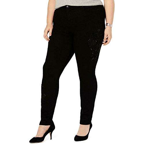 Style & Co Plus Size Cotton Embroidered Curvy Fit Skinny Jeans