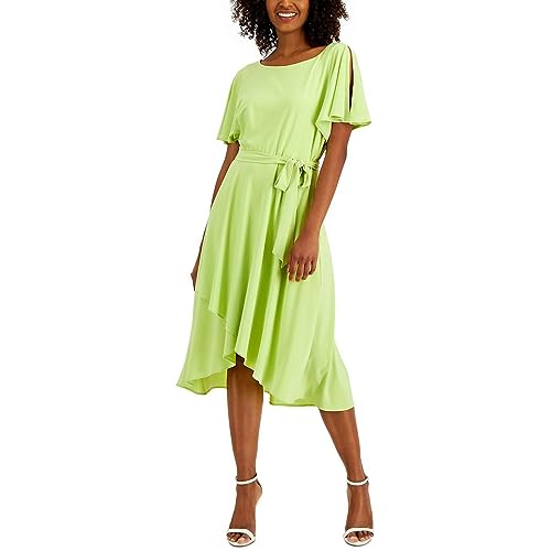 Anne Klein Womens Flutter Sleeve A Line Dress Sprout 16