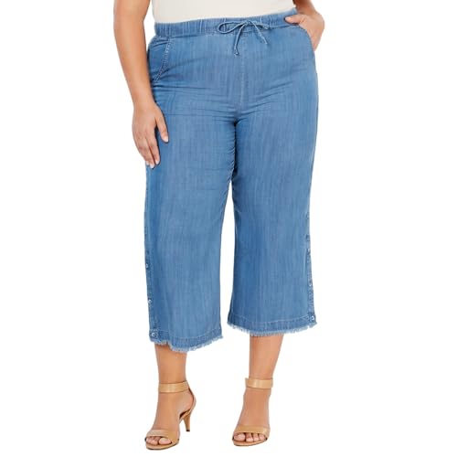 Style & Co Plus Size Button Cuff Cropped Pants