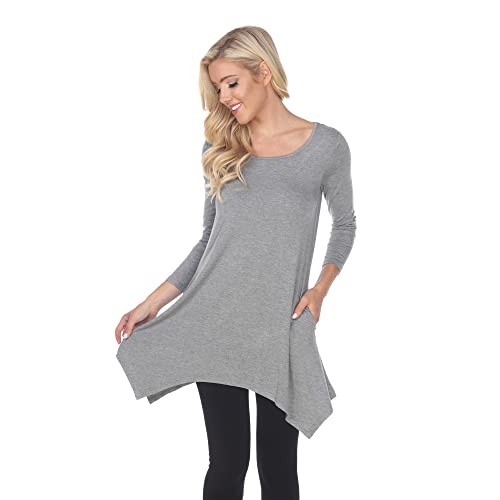White Mark Womens Solid Color Tunic Top