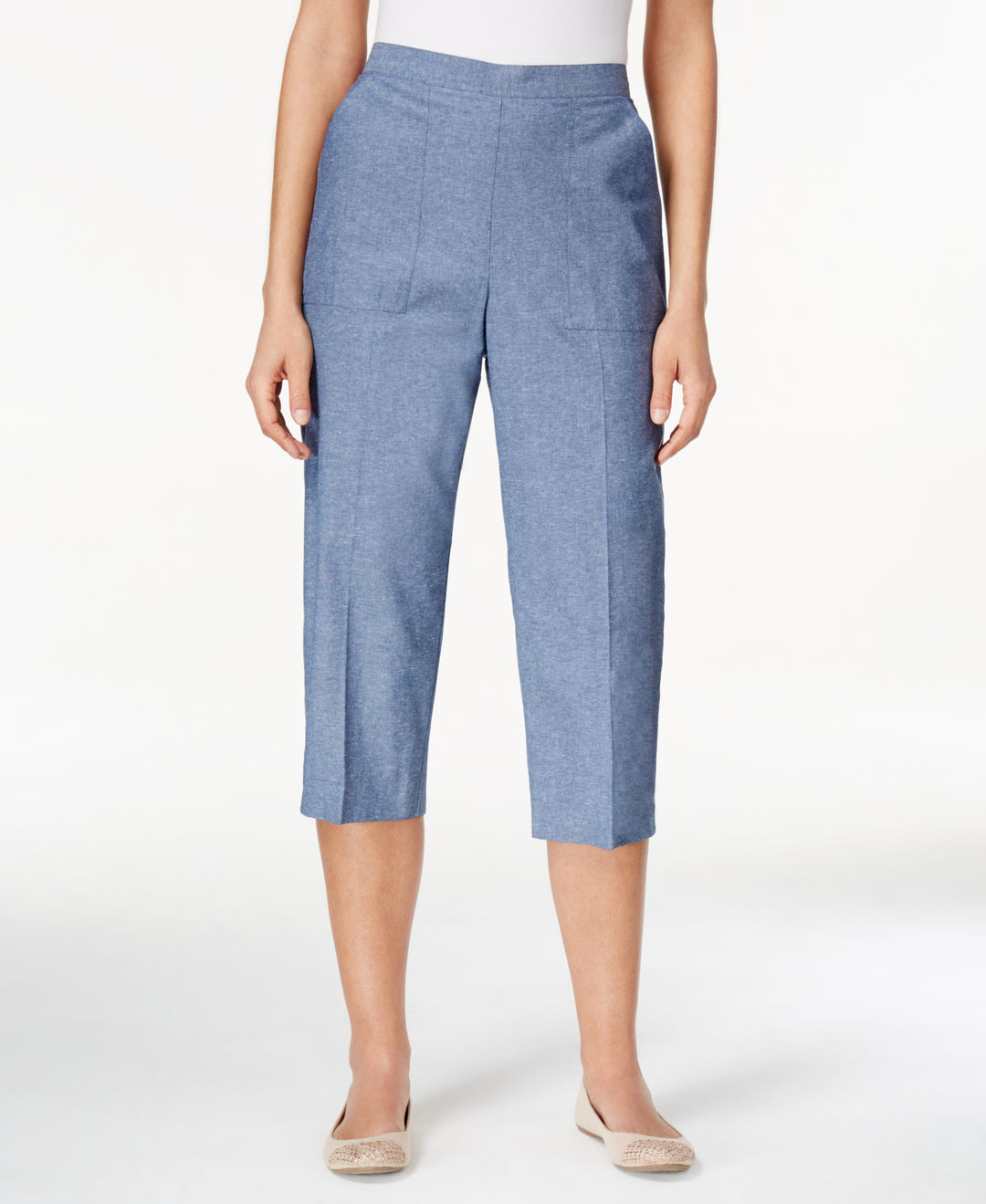 Alfred Dunner Petite Pull-On Denim Capri Pants