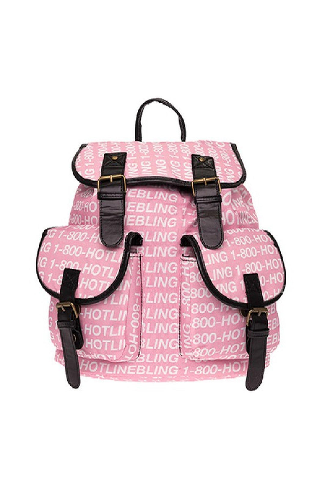 Hotline Bling Graphic Print Buckle Flap Backpack