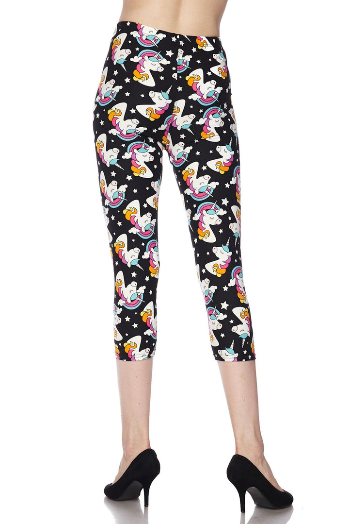 Buttery Soft Dreaming Unicorns Plus Size Capris