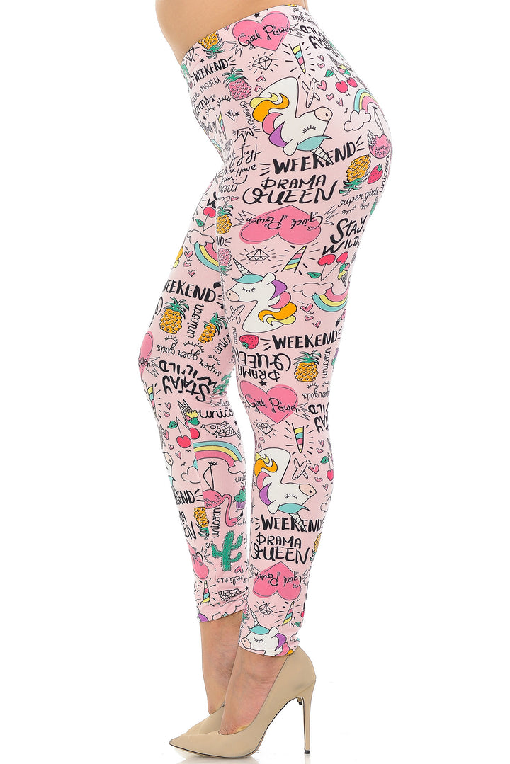 Buttery Smooth Weekend Drama Queen Extra Extra Plus Size Leggings - 3X-5X