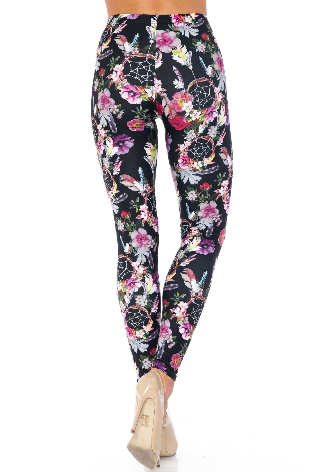 Creamy Soft Floral Dreamcatcher Extra Plus Size Leggings - 3X-5X - USA Fashion
