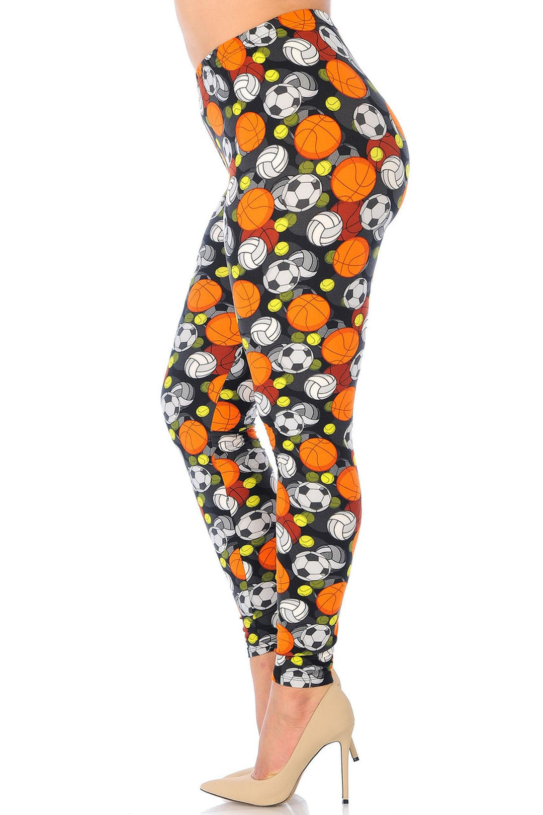 Buttery Smooth Sports Ball Extra Plus Size Leggings - 3X-5X