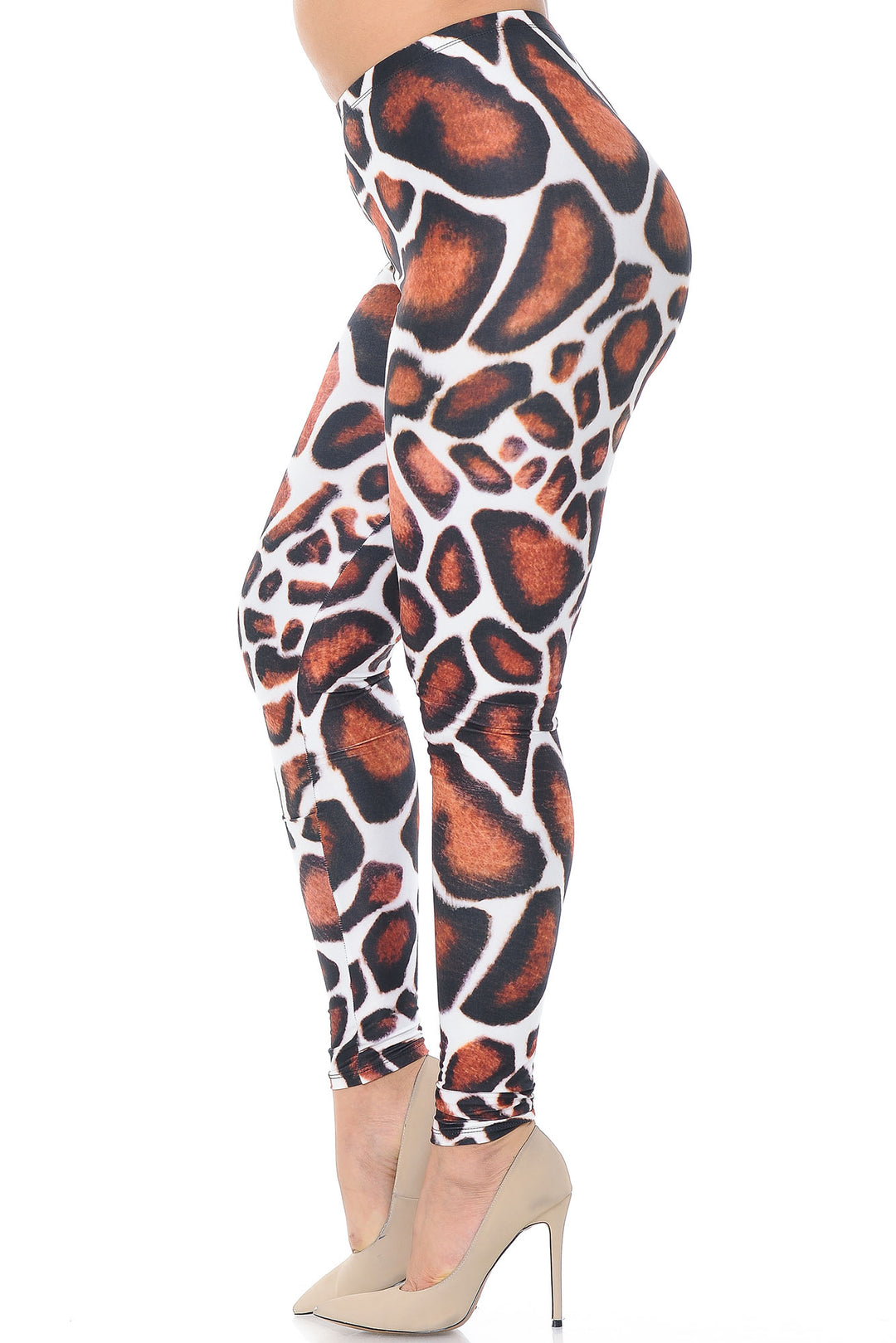 Creamy Soft Giraffe Print Extra Extra Plus Size Leggings - 3X-5X - USA Fashion
