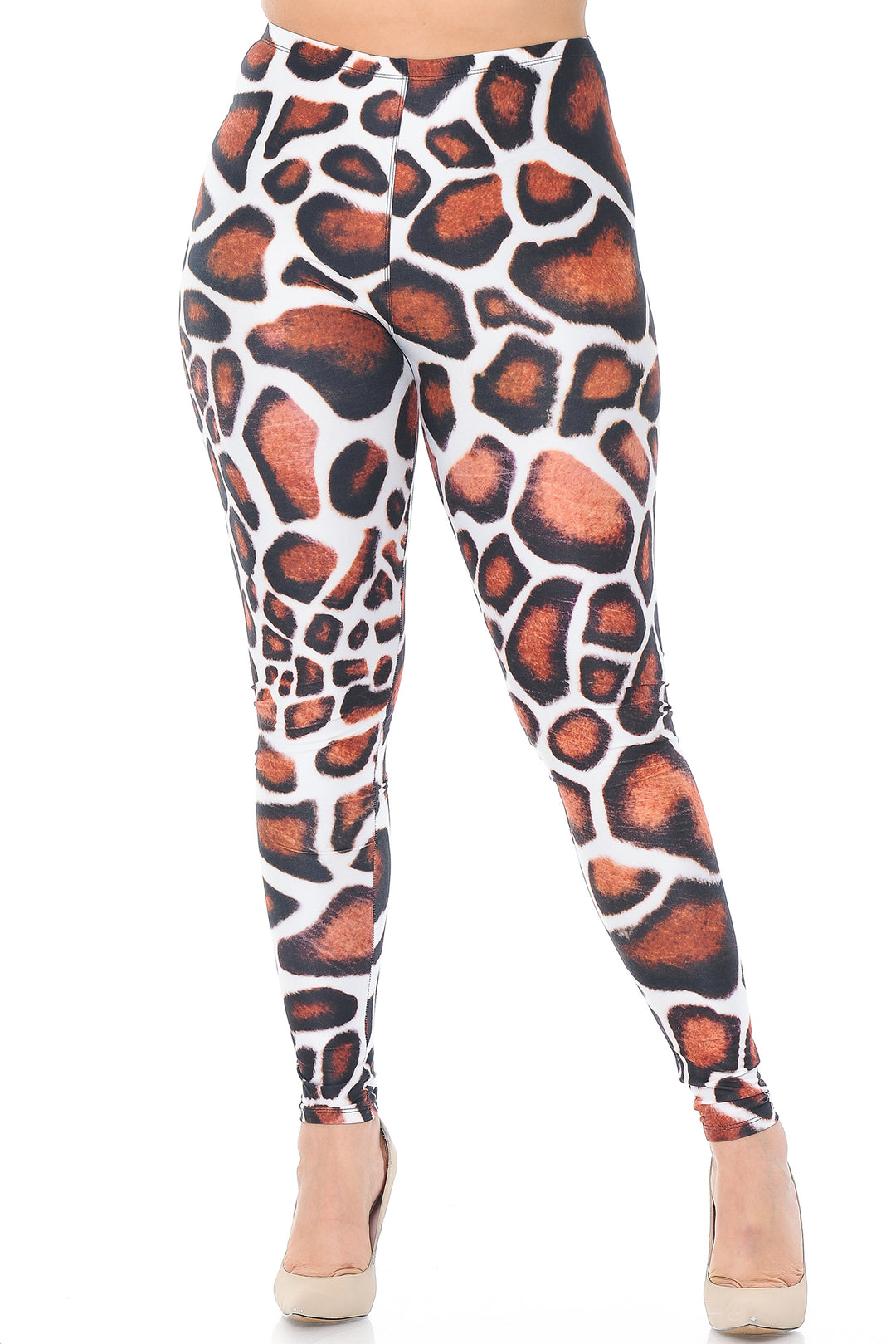 Creamy Soft Giraffe Print Extra Extra Plus Size Leggings - 3X-5X - USA Fashion