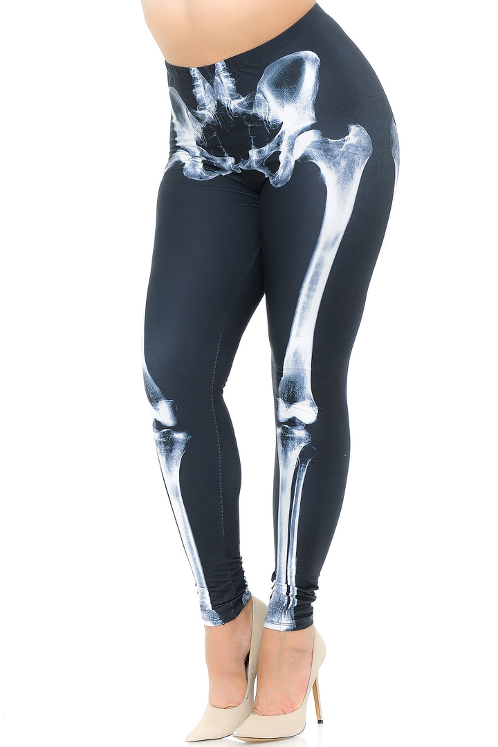 Creamy Soft X-Ray Skeleton Bones Extra Plus Size Leggings - USA Fashion