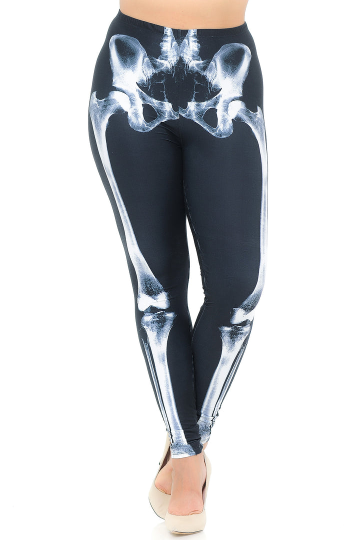 Creamy Soft X-Ray Skeleton Bones Extra Plus Size Leggings - USA Fashion